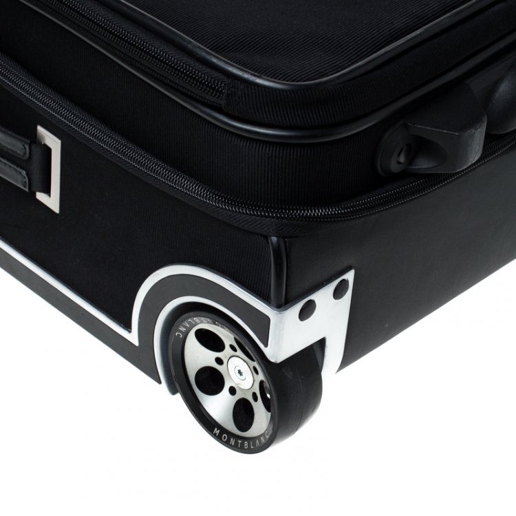 Pre Owned Montblanc Black Fabric and Leather Nightflight Trolley On-board Travel Bag