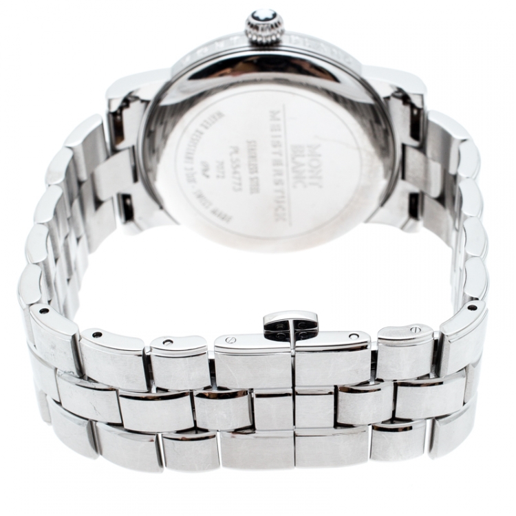 Pre Owned Montblanc Black Stainless Steel Star 7072 Men's Wristwatch 40 mm
