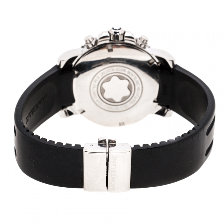 Pre Owned  Montblanc Black Stainless Steel Sport XXL Chronograph 7034 Men's Wristwatch 41 mm