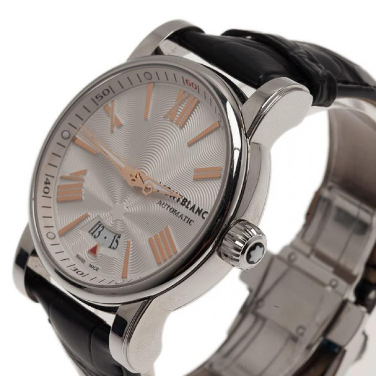 Pre Owned Montblanc Cream Stainless Steel Men's Wristwatch 41MM