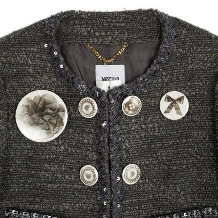 Pre Owned Moschino Badges Wool Jacket M