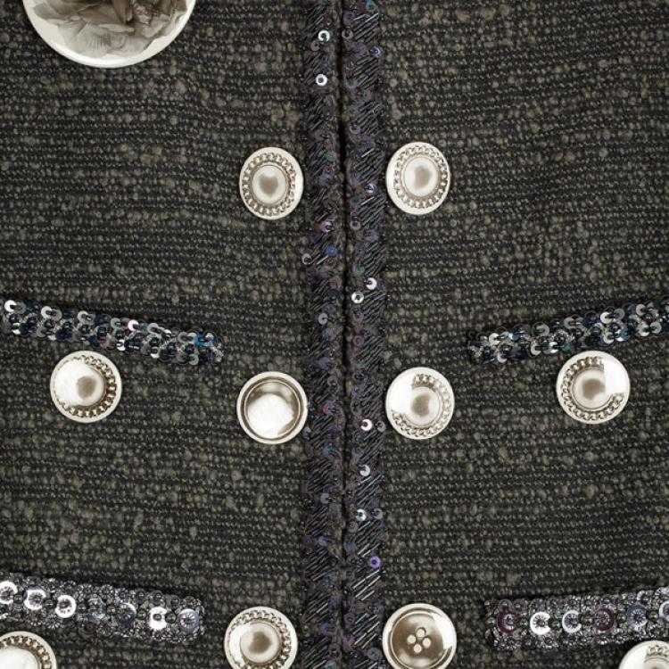 Pre Owned Moschino Badges Wool Jacket M