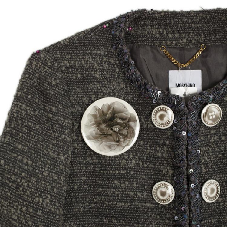 Pre Owned Moschino Badges Wool Jacket M