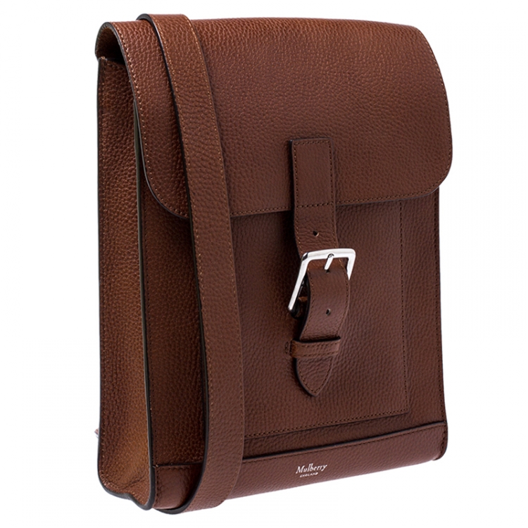 Pre Owned Mulberry Tan Leather Messenger Bag