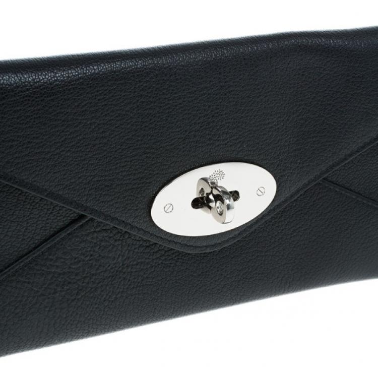 Pre Owned Mulberry Black Leather Envelope Wallet