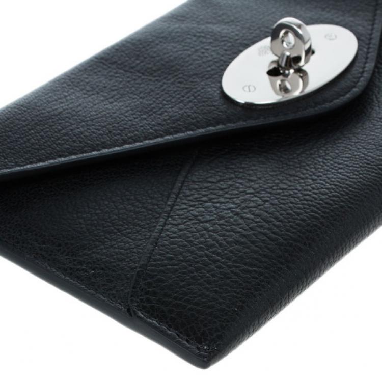 Pre Owned Mulberry Black Leather Envelope Wallet