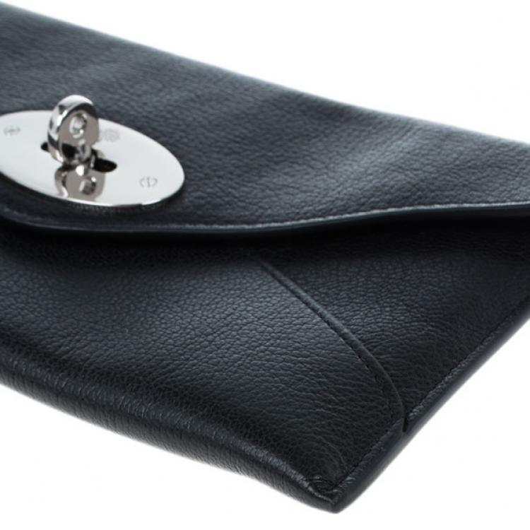Pre Owned Mulberry Black Leather Envelope Wallet