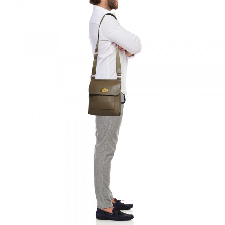 Pre Owned Mulberry Beige Leather Antony Messenger Bag