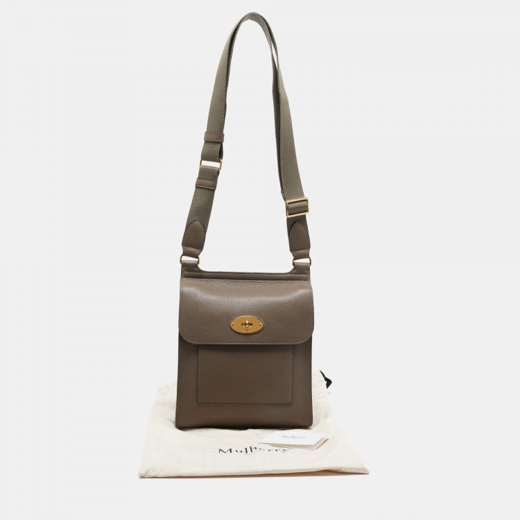 Pre Owned Mulberry Beige Leather Antony Messenger Bag