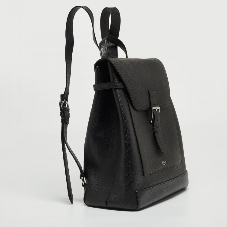 Pre Owned Mulberry Black Grain Leather Small Chiltern Backpack