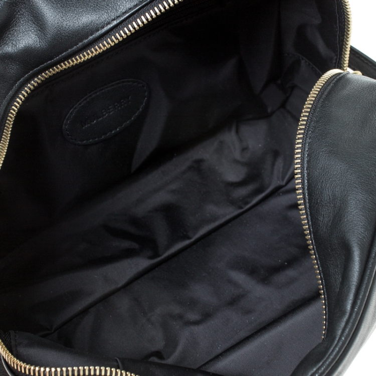 Pre Owned Mulberry Black Leather Wash Case