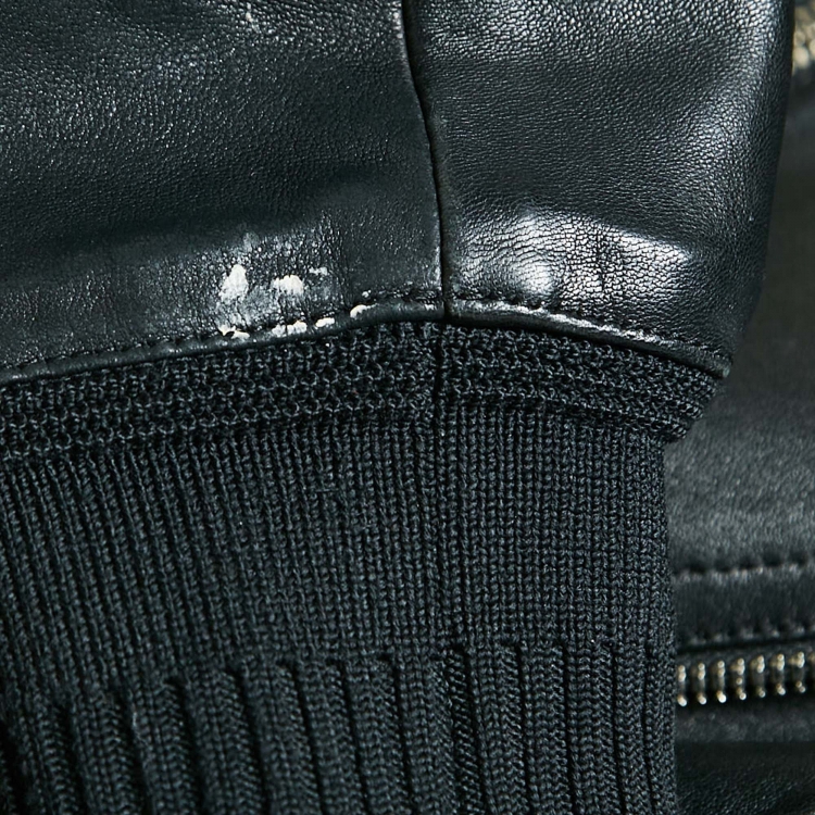Pre Owned Neil Barrett Black Leather Zip-Up Skinny Fit  Jacket M