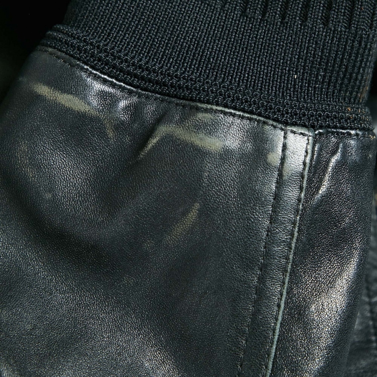 Pre Owned Neil Barrett Black Leather Zip-Up Skinny Fit  Jacket M