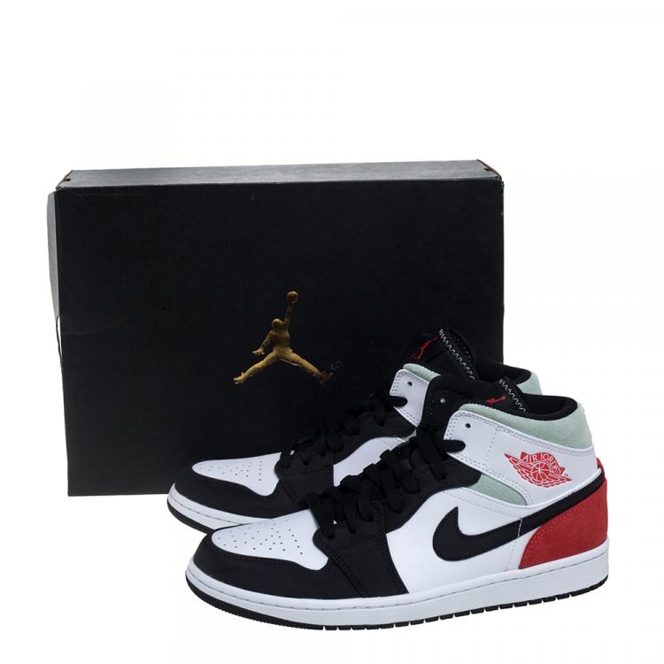 Pre Owned Nike Jordan 1 Mid Union Red Sneakers Size EU 45 (US 11)