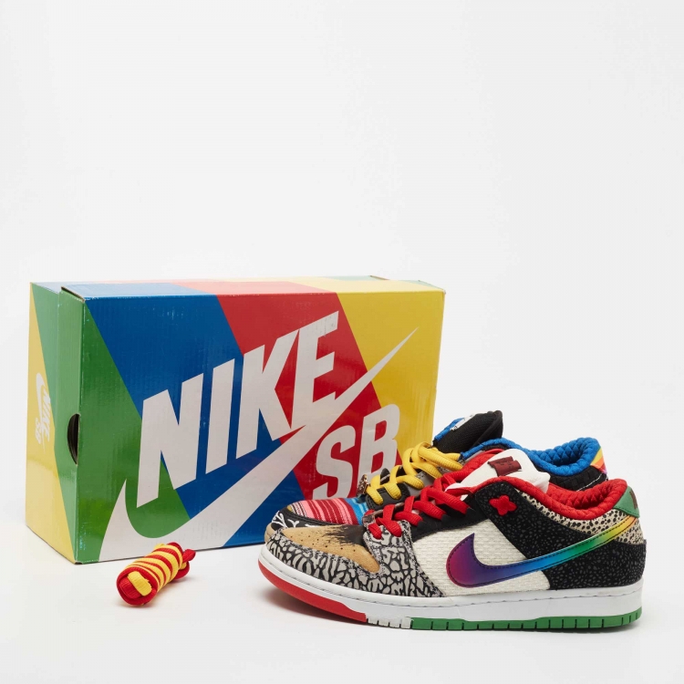 Pre Owned Nike SB Dunk Multicolor Leather  Low Top What The Paul Sneakers Size 42