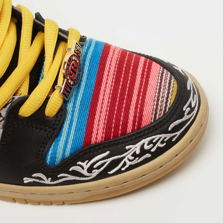 Pre Owned Nike SB Dunk Multicolor Leather  Low Top What The Paul Sneakers Size 42
