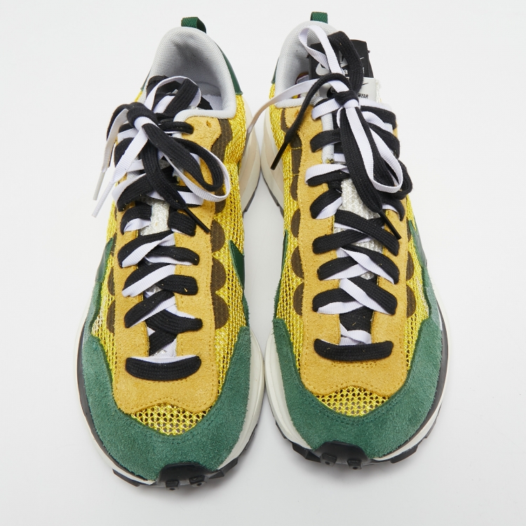 Pre Owned Nike x Sacai Multicolor Mesh And Suede Vaporwaffle Low Top Sneakers Size 43