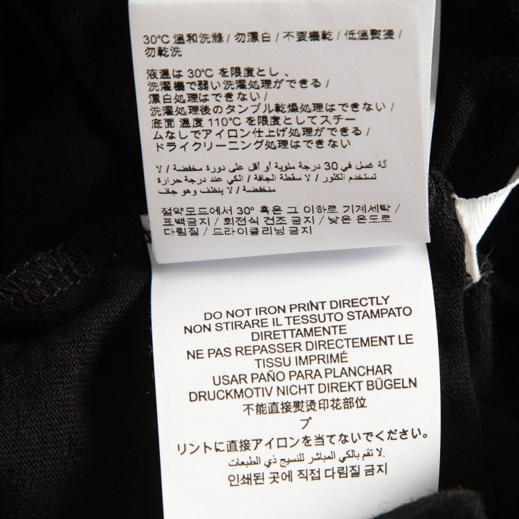 Pre Owned Off-White Black Airport Tape Printed Cotton Crew Neck Tshirt XXL