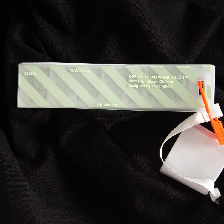 Pre Owned Off-White Black Airport Tape Printed Cotton Crew Neck Tshirt XXL