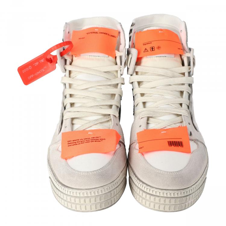 Pre Owned Off White Mix Media High Top Sneakers Size  41