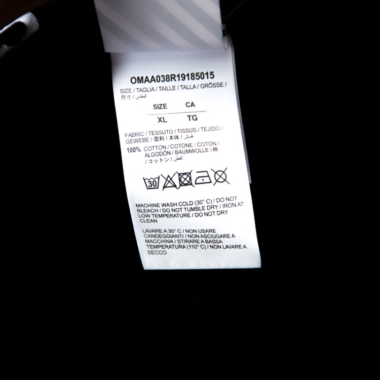 Pre Owned Off White Black Impressionism Print Cotton Crew Neck T-Shirt XL