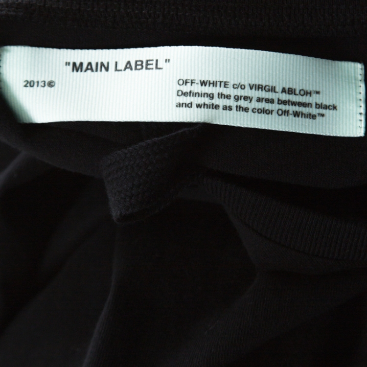 Pre Owned Off White Black Impressionism Print Cotton Crew Neck T-Shirt XL