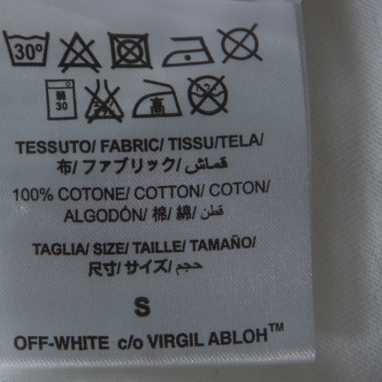 Pre Owned Off White White Spray Stripes Cotton Crew Neck T-Shirt S