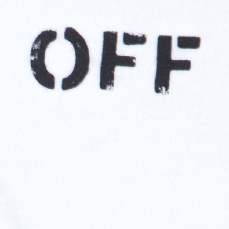 Pre Owned Off White White Spray Stripes Cotton Crew Neck T-Shirt S