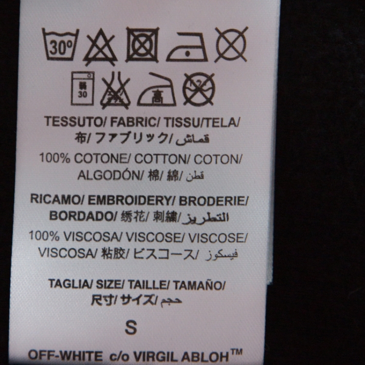 Pre Owned Off White Black Cotton Sleeve Patch Hoodie S 