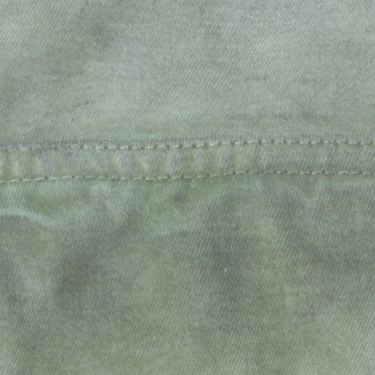 Pre Owned Off White Khaki Green Cotton Worn Out Look Patch Appliqué Field Jacket XS