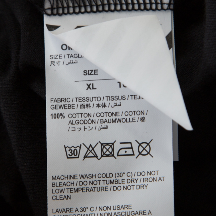 Pre Owned Off White Black Impressionism Print Cotton Crew Neck T-Shirt XL