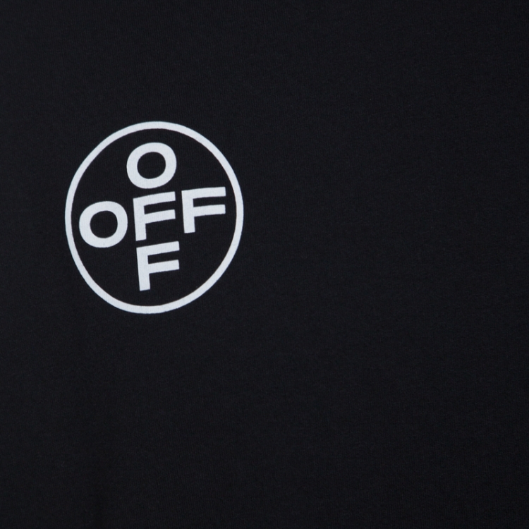 Pre Owned Off White Black Impressionism Print Cotton Crew Neck T-Shirt XL