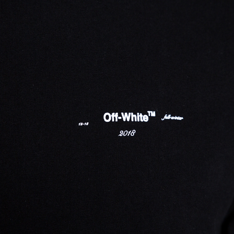 Pre Owned Off-White Black Cotton Arrow Logo Print T-Shirt M