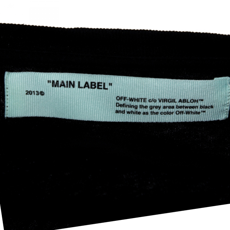 Pre Owned Off-White Black Cotton Arrow Logo Print T-Shirt M