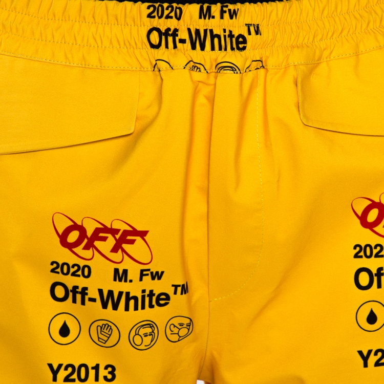 Pre Owned Off-White Yellow Graffiti Print Goretex Track Pants M