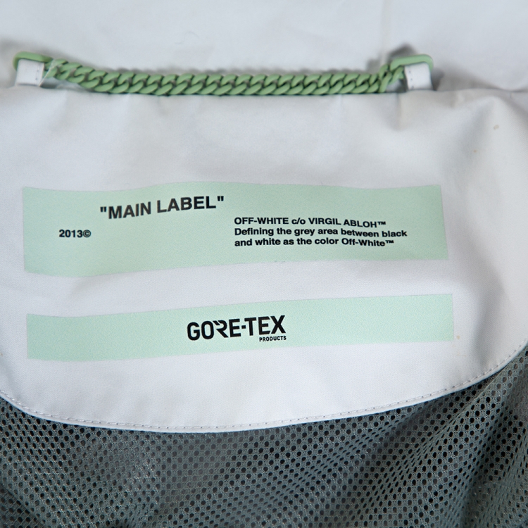 Pre Owned Off White White Gore-Tex Spray Paint Logo Detail Ski Jacket S