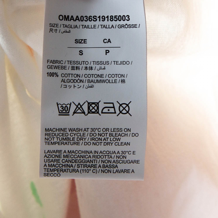 Pre Owned Off-White White Bart Print Cotton Crew Neck T-Shirt S