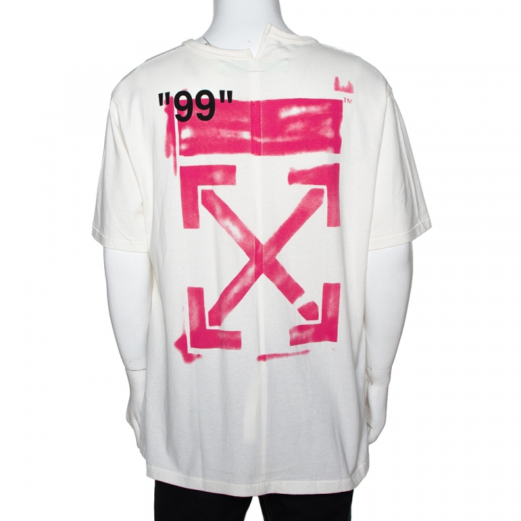 Pre Owned Off-White Off White Impressionism Print Cotton Crew Neck T-Shirt XXL