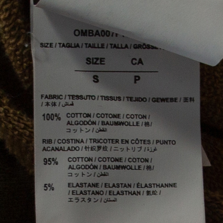 Pre Owned Off-White Green Diagonal Camouflage Print Cotton Sweatshirt S