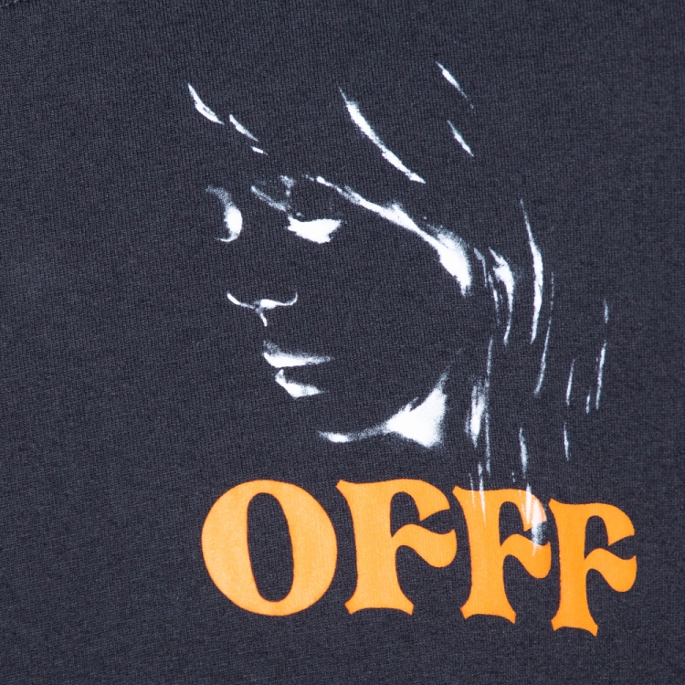 Pre Owned Off White Black Offf Beige Print Faded Cotton Sleeveless T-Shirt M