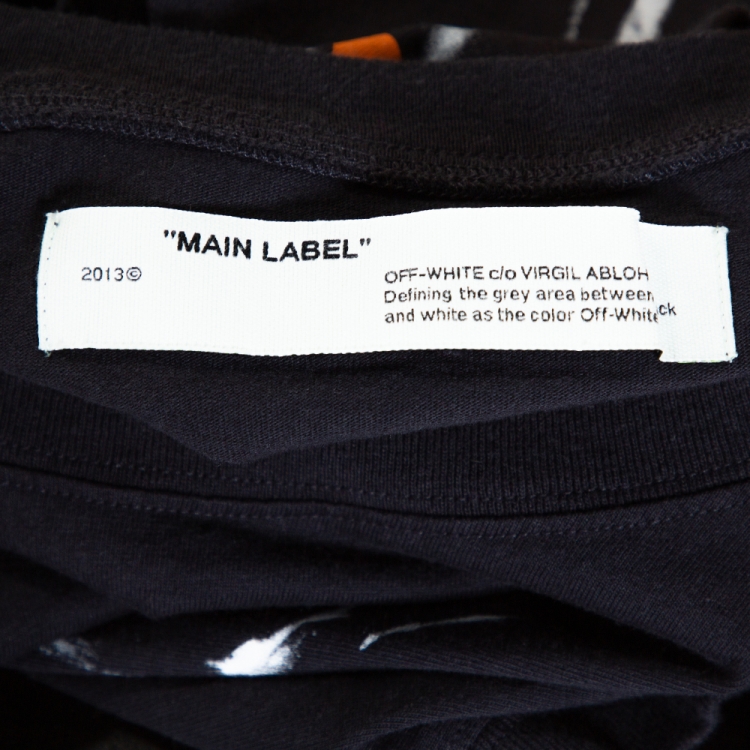 Pre Owned Off White Black Offf Beige Print Faded Cotton Sleeveless T-Shirt M