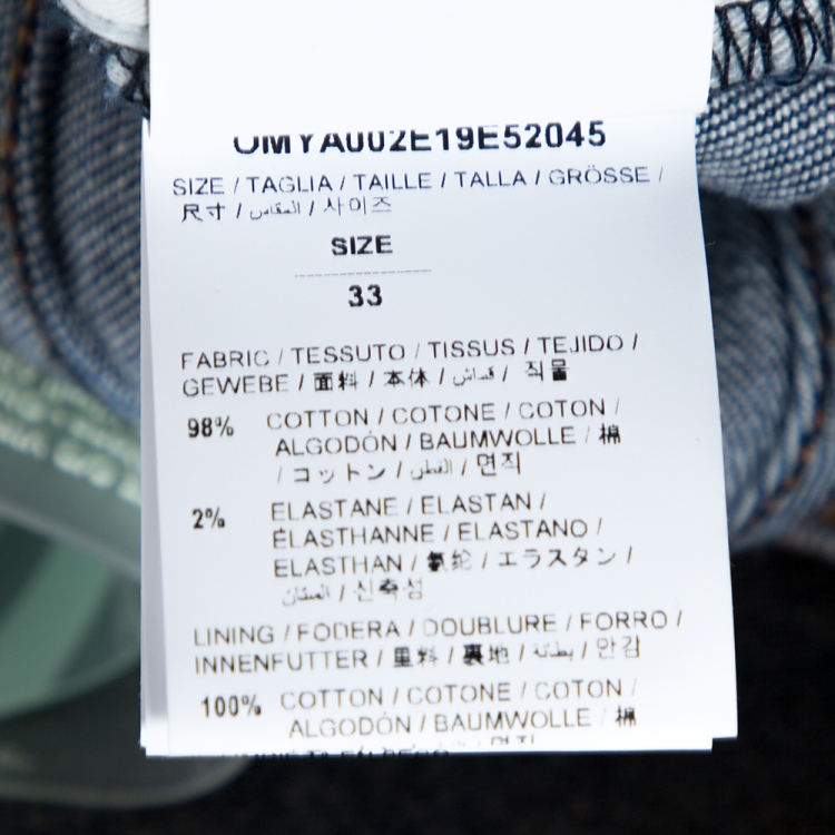 Pre Owned Off-White Indigo Stain Effect Denim Skinny Jeans M