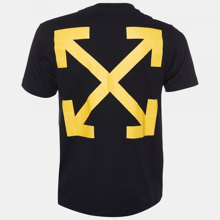 Men's luxury t-shirt - Off-white yellow t-shirt with black arrows logo