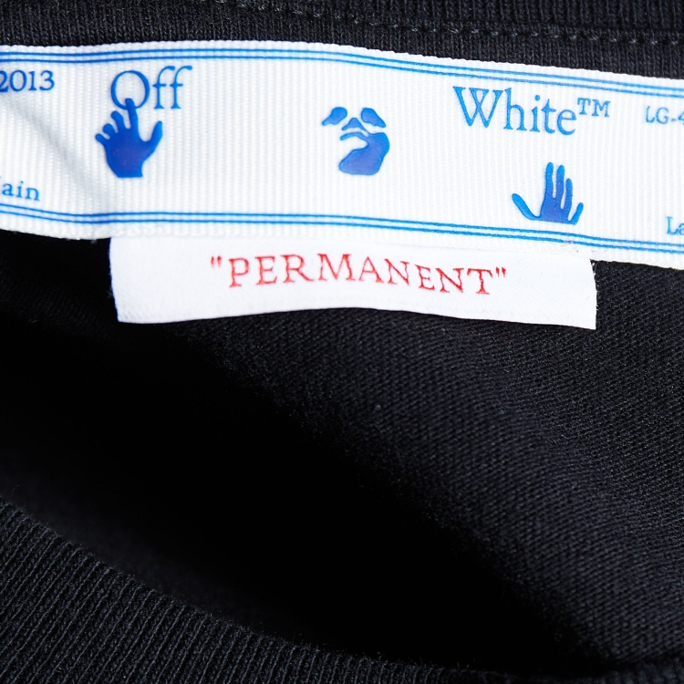 Pre Owned Off-White Black Caravaggio Printed Cotton Crewneck T-Shirt S