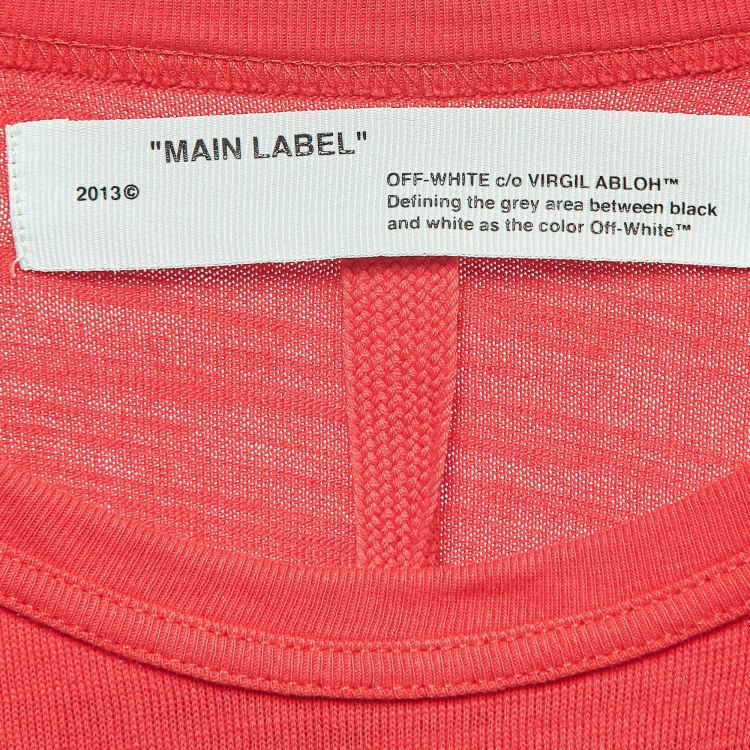 Pre Owned Off-White Red Mona Lisa Print Cotton Half Sleeve T-Shirt L