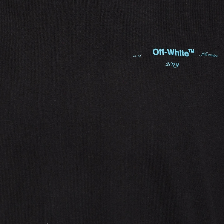 Pre Owned Off-White Black Back Logo Print Cotton T-Shirt L
