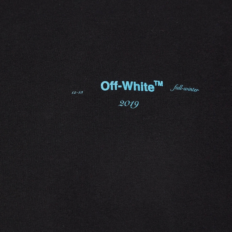 Pre Owned Off-White Black Back Logo Print Cotton T-Shirt L