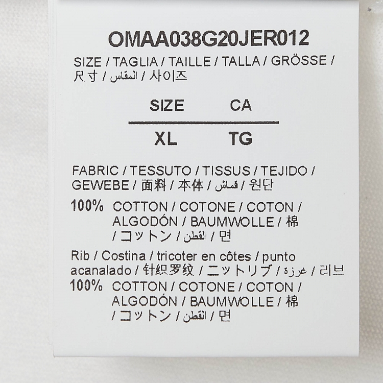 Pre Owned Off-White White Airport Tape print Cotton Oversized T-Shirt XL