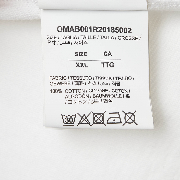 Pre Owned Off-White White Logo Back Print Cotton Long Sleeve T-Shirt XXL