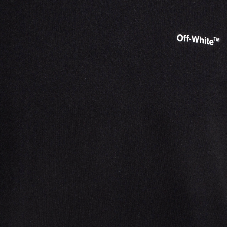 Pre Owned Off-White Black Logo Print Cotton T-Shirt XL